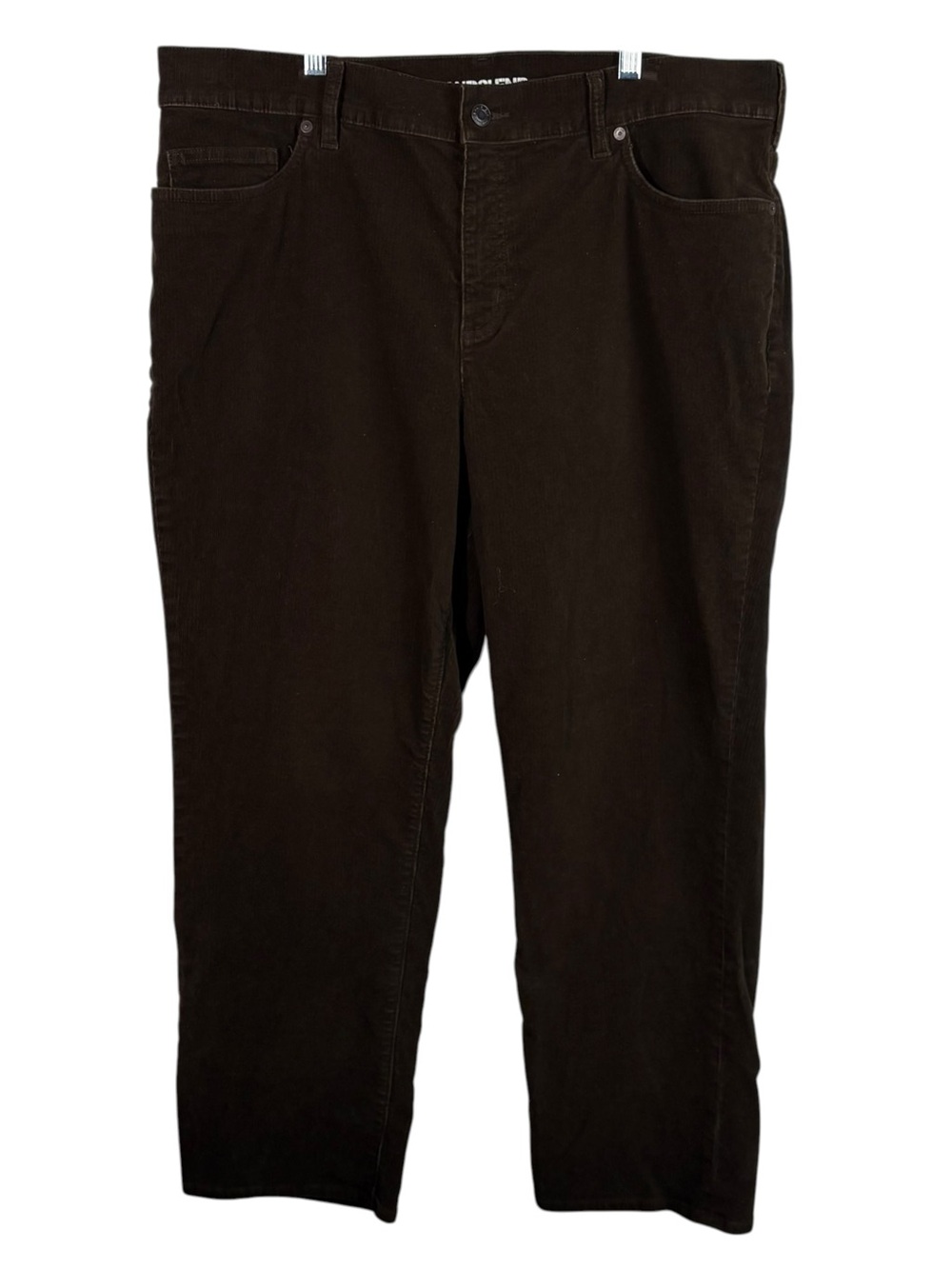 Lands End Dark Chocolate Brown Corduroy Plus Size Pants 18W Straight Fit Fall